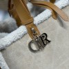 Christian Dior Book Tote series derivative classic beige brown leather velvet accessory handbag Christian Dior Book Tote series derivative classic beige brown leather velvet accessory handbag