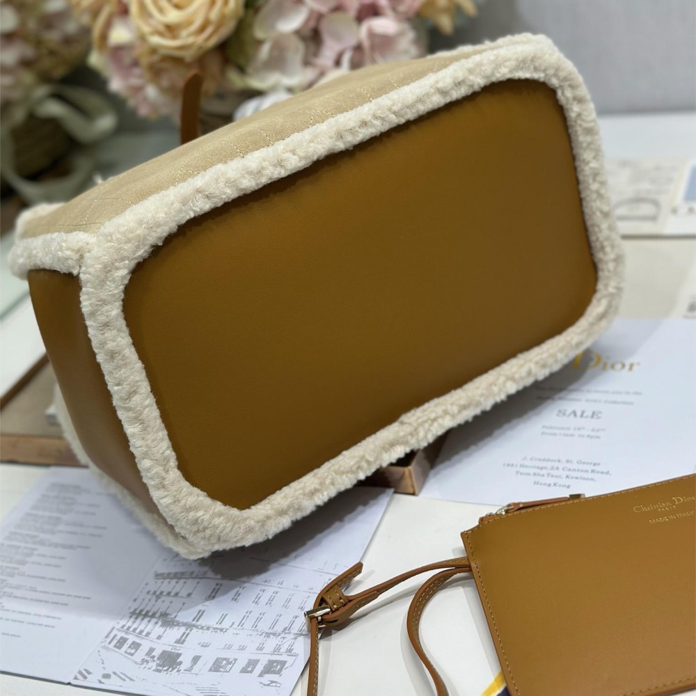 Christian Dior Book Tote series derivative medium classic beige brown genuine leather velvet accessory handbag Christian Dior Book Tote series derivative medium classic beige brown genuine leather velvet accessory handbag