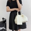 Christian Dior LADY DIOR classic rattan stitching white leather handbag Christian Dior LADY DIOR classic rattan stitching white leather handbag