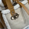 Christian Dior Book Tote series derivative small classic beige brown genuine leather velvet accessory handbag Christian Dior Book Tote series derivative small classic beige brown genuine leather velvet accessory handbag