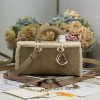 Christian Dior Lady Dior series derivative classic beige brown leather velvet accessories handbag Christian Dior Lady Dior series derivative classic beige brown leather velvet accessories handbag