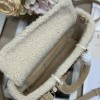 Christian Dior Lady Dior series derivative classic beige brown leather velvet accessories handbag Christian Dior Lady Dior series derivative classic beige brown leather velvet accessories handbag