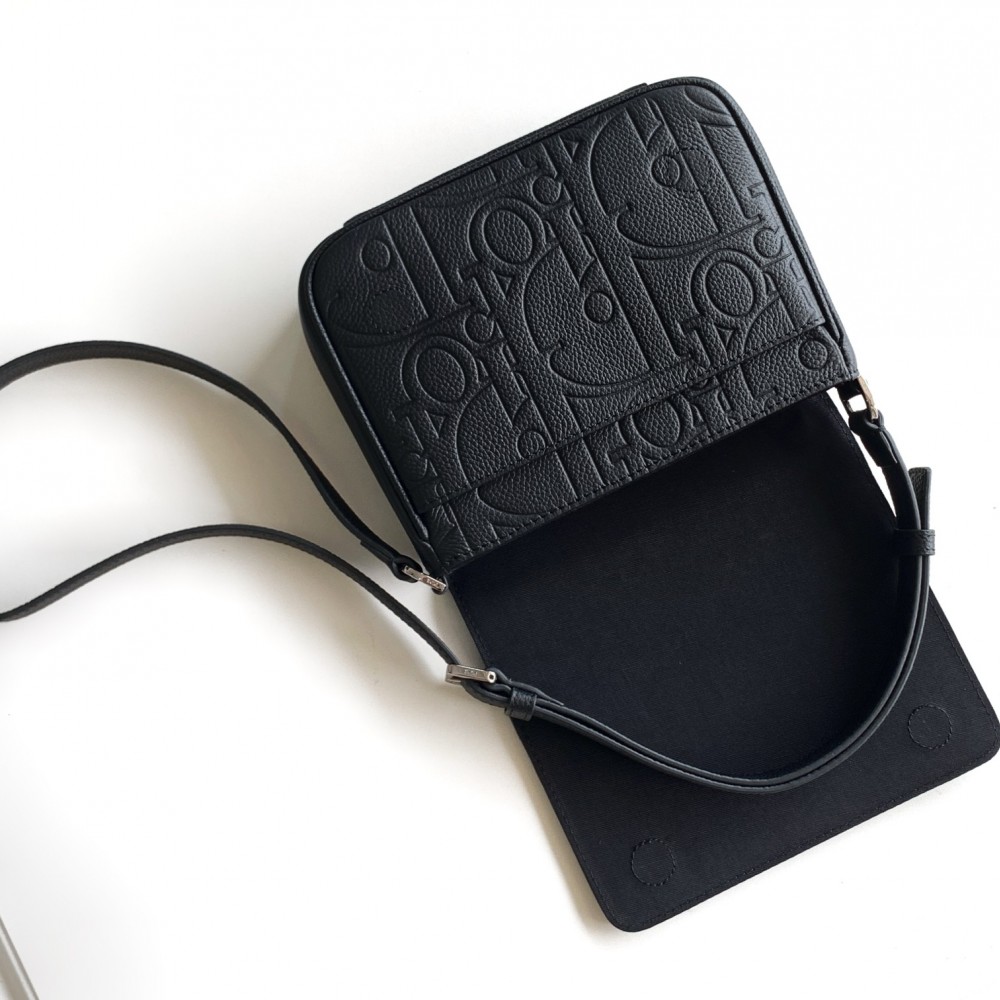 Christian Dior Oblique Collection Classic Black Cannage Leather Crossbody Handbag Christian Dior Oblique Collection Classic Black Cannage Leather Crossbody Handbag