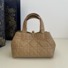 Christian Dior LADY DIOR classic rattan stitching brown leather handbag Christian Dior LADY DIOR classic rattan stitching brown leather handbag