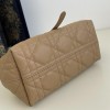 Christian Dior LADY DIOR classic rattan stitching brown leather handbag Christian Dior LADY DIOR classic rattan stitching brown leather handbag