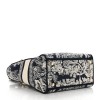 CHRISTIAN DIOR  Canvas Toile De Jouy Reverse Embroidered Medium Lady D-Lite Navy CHRISTIAN DIOR  Canvas Toile De Jouy Reverse Embroidered Medium Lady D-Lite Navy