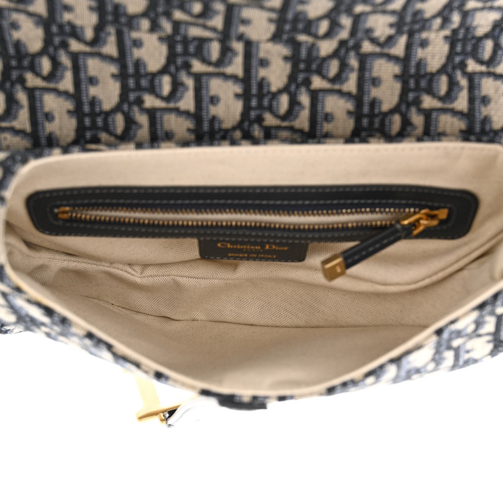 CHRISTIAN DIOR  Oblique Saddle Bag Blue CHRISTIAN DIOR  Oblique Saddle Bag Blue