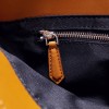 FENDI Fun Fur brown leather white canvas contrasting hardware simple luxury practical handbag FENDI Fun Fur brown leather white canvas contrasting hardware simple luxury practical handbag