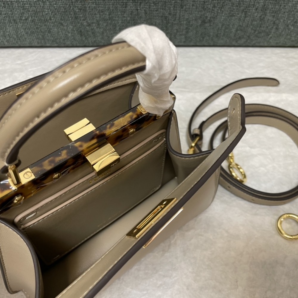 FENDI Peekaboo series brown and gray handbag crossbody bag FENDI Peekaboo series brown and gray handbag crossbody bag