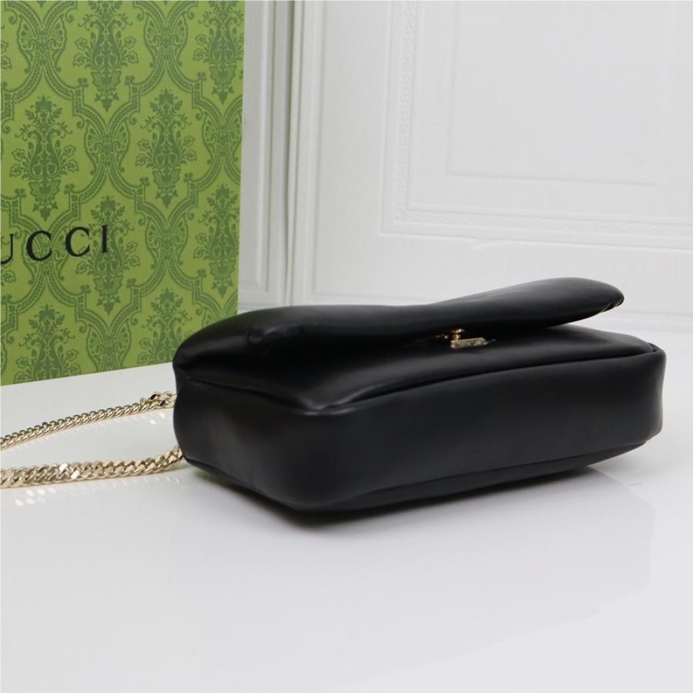Gucci GG Marmont series starry black leather exquisite hardware handbag Gucci GG Marmont series starry black leather exquisite hardware handbag