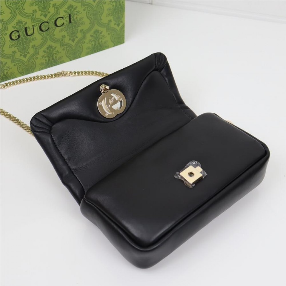 Gucci GG Marmont series starry black leather exquisite hardware handbag Gucci GG Marmont series starry black leather exquisite hardware handbag