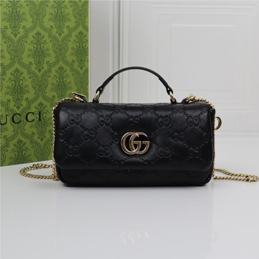 Gucci GG Marmont series heavy black diamond check leather exquisite hardware handbag Gucci GG Marmont series heavy black diamond check leather exquisite hardware handbag