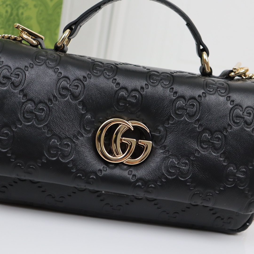 Gucci GG Marmont series heavy black diamond check leather exquisite hardware handbag Gucci GG Marmont series heavy black diamond check leather exquisite hardware handbag