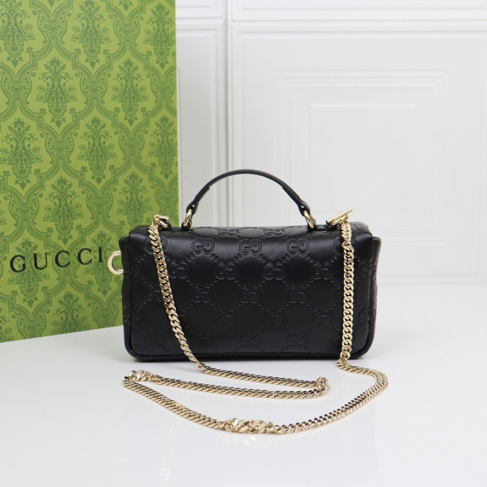 Gucci GG Marmont series heavy black diamond check leather exquisite hardware handbag Gucci GG Marmont series heavy black diamond check leather exquisite hardware handbag