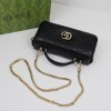 Gucci GG Marmont series heavy black diamond check leather exquisite hardware handbag Gucci GG Marmont series heavy black diamond check leather exquisite hardware handbag