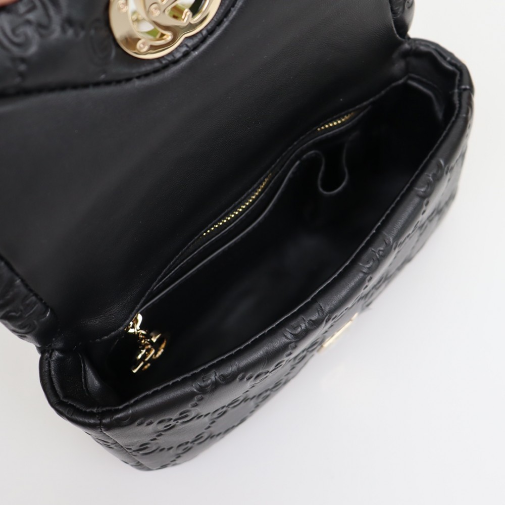 Gucci GG Marmont series heavy black diamond check leather exquisite hardware handbag Gucci GG Marmont series heavy black diamond check leather exquisite hardware handbag