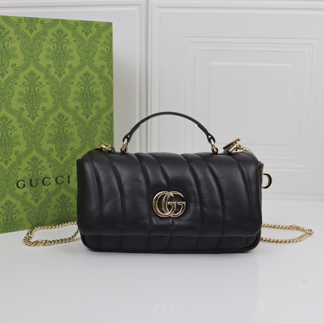 Gucci GG Milano series leather and exquisite hardware mini handbag Gucci GG Milano series leather and exquisite hardware mini handbag