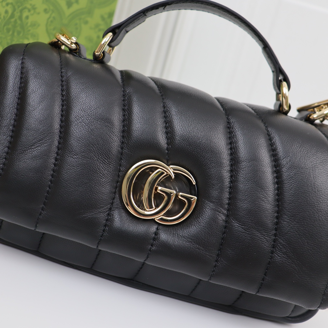 Gucci GG Milano series leather and exquisite hardware mini handbag Gucci GG Milano series leather and exquisite hardware mini handbag