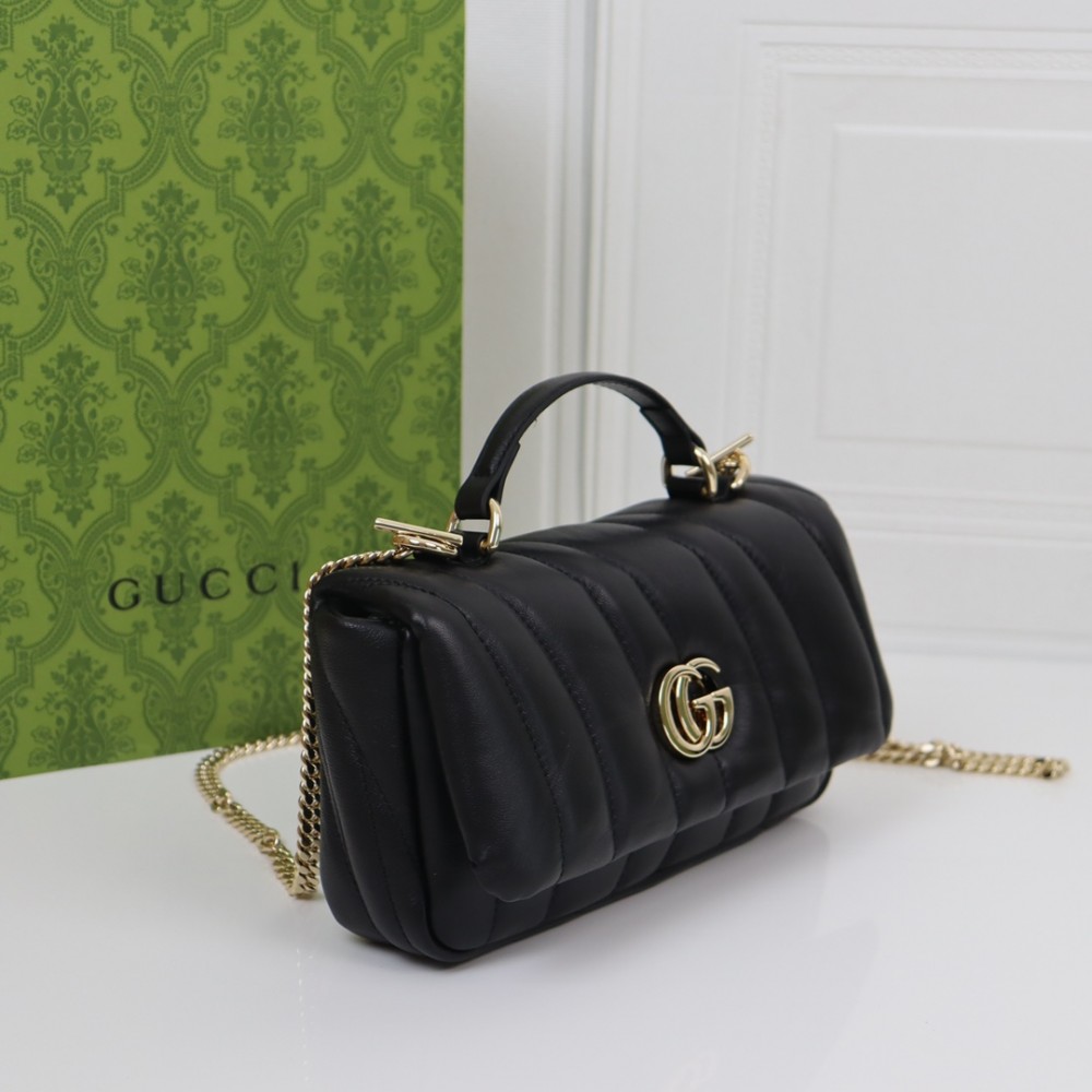 Gucci GG Milano series leather and exquisite hardware mini handbag Gucci GG Milano series leather and exquisite hardware mini handbag