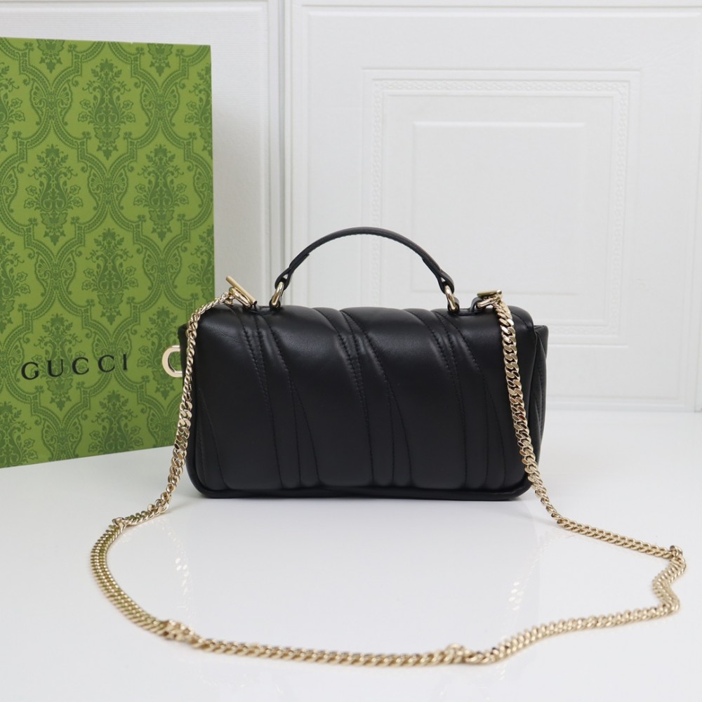 Gucci GG Milano series leather and exquisite hardware mini handbag Gucci GG Milano series leather and exquisite hardware mini handbag