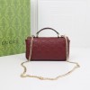 GUCCI Marmont crimson diamond pattern exquisite hardware shoulder strap mini bag GUCCI Marmont crimson diamond pattern exquisite hardware shoulder strap mini bag