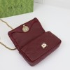 GUCCI Marmont crimson diamond pattern exquisite hardware shoulder strap mini bag GUCCI Marmont crimson diamond pattern exquisite hardware shoulder strap mini bag