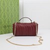 GUCCI Marmont crimson leather plaid exquisite hardware shoulder strap mini bag GUCCI Marmont crimson leather plaid exquisite hardware shoulder strap mini bag