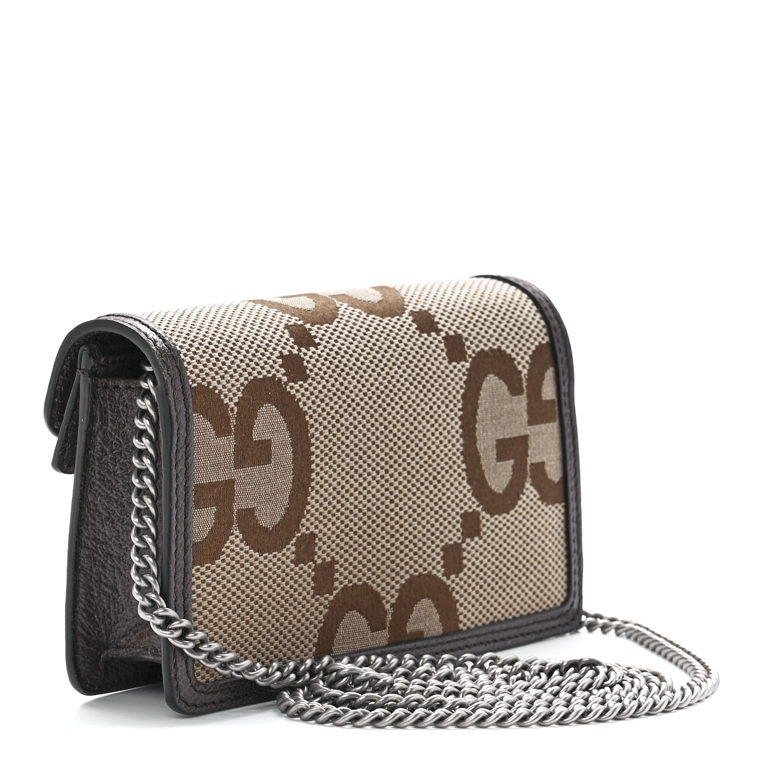 Gucci  Monogram Jumbo GG Textured Dollar Calfskin Super Mini Dionysus Shoulder Bag Camel Ebony New Acero Gucci  Monogram Jumbo GG Textured Dollar Calfskin Super Mini Dionysus Shoulder Bag Camel Ebony New Acero