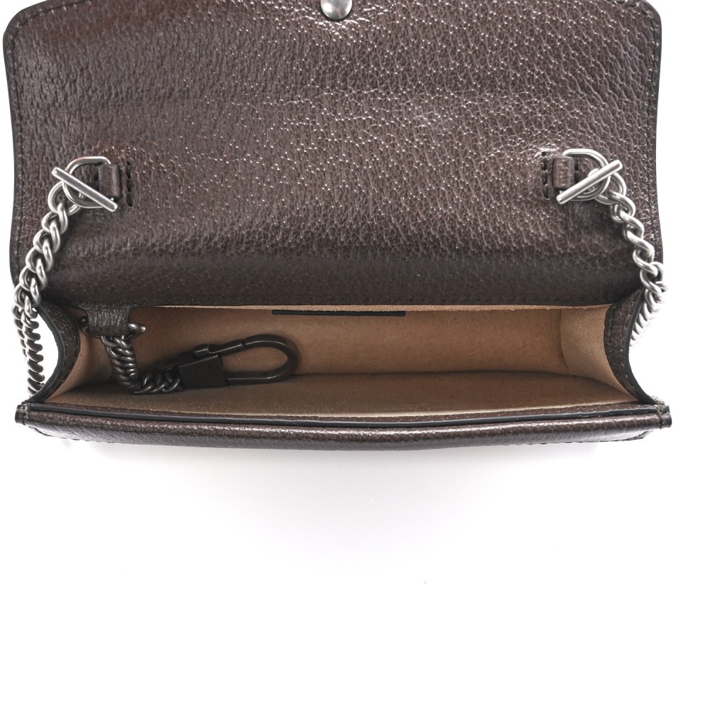 Gucci  Monogram Jumbo GG Textured Dollar Calfskin Super Mini Dionysus Shoulder Bag Camel Ebony New Acero Gucci  Monogram Jumbo GG Textured Dollar Calfskin Super Mini Dionysus Shoulder Bag Camel Ebony New Acero