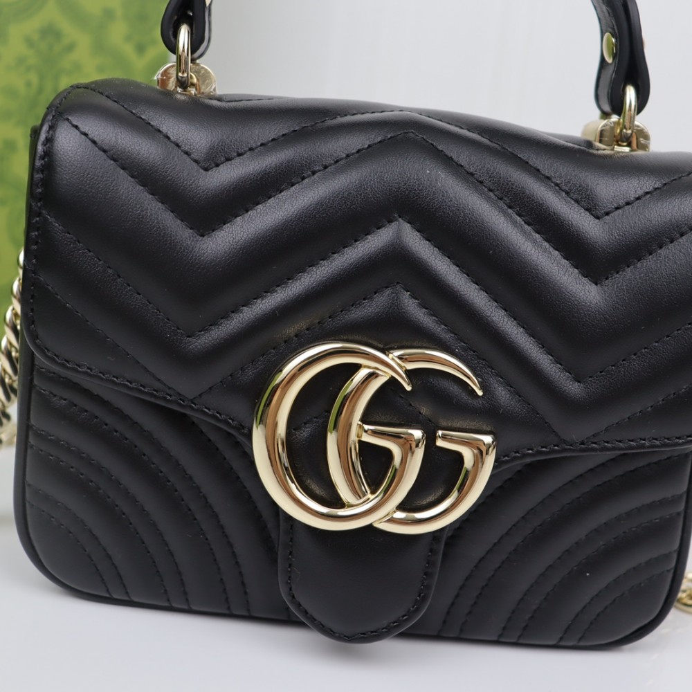 GUCCI Marmont BLACK Exquisite Hardware Shoulder Strap Mini Bag GUCCI Marmont BLACK Exquisite Hardware Shoulder Strap Mini Bag