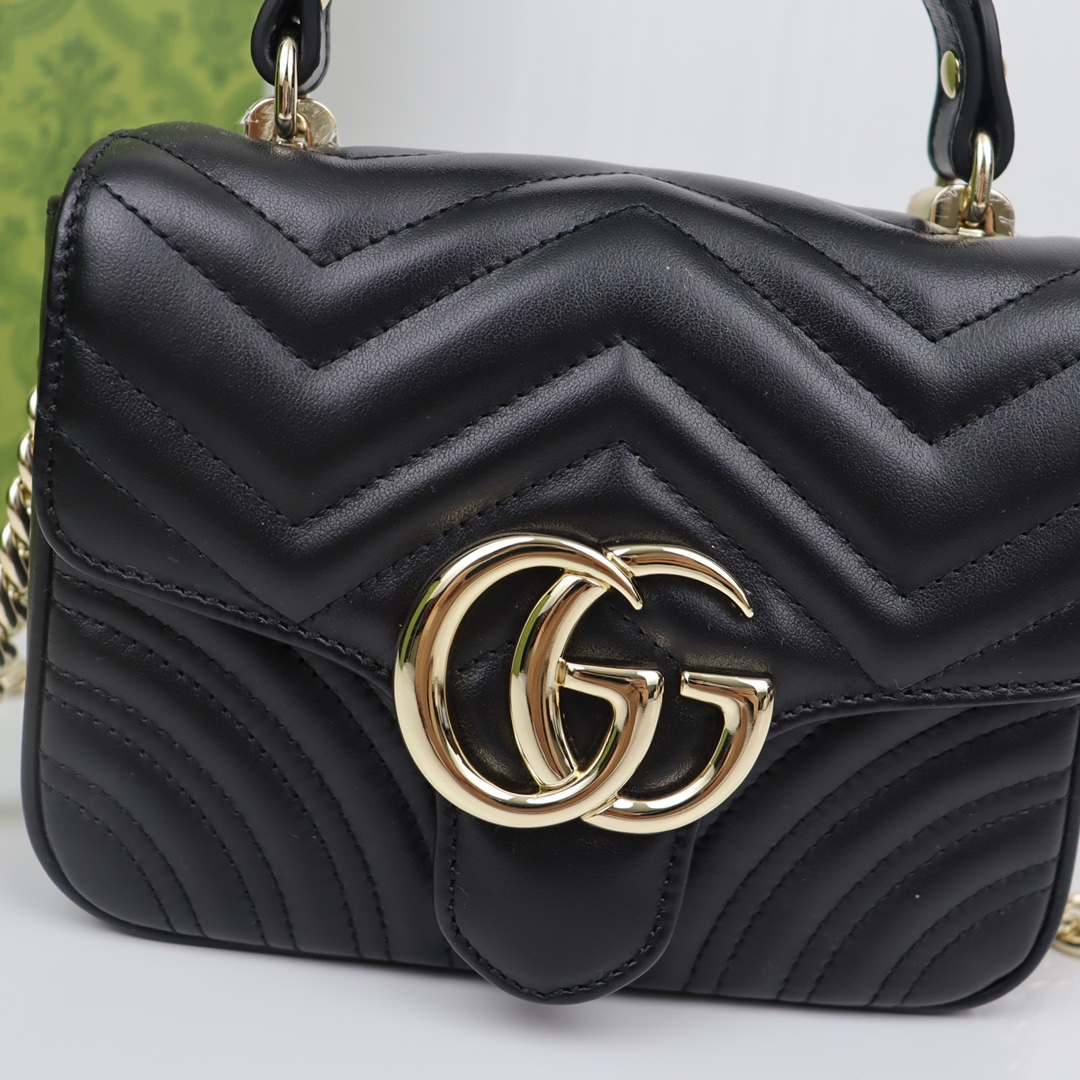 GUCCI Marmont BLACK Exquisite Hardware Shoulder Strap Mini Bag GUCCI Marmont BLACK Exquisite Hardware Shoulder Strap Mini Bag
