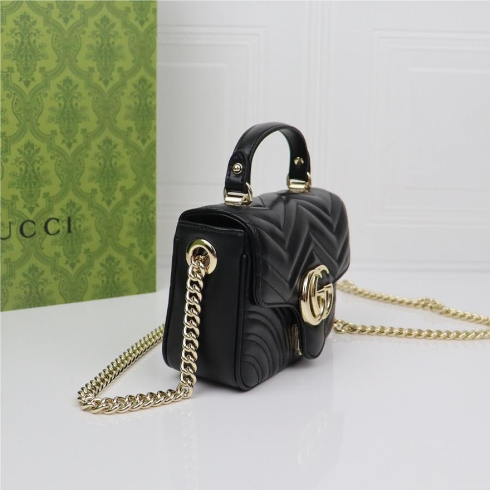 GUCCI Marmont BLACK Exquisite Hardware Shoulder Strap Mini Bag GUCCI Marmont BLACK Exquisite Hardware Shoulder Strap Mini Bag