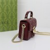 GUCCI Marmont Red Exquisite Hardware Shoulder Strap Mini Bag GUCCI Marmont Red Exquisite Hardware Shoulder Strap Mini Bag
