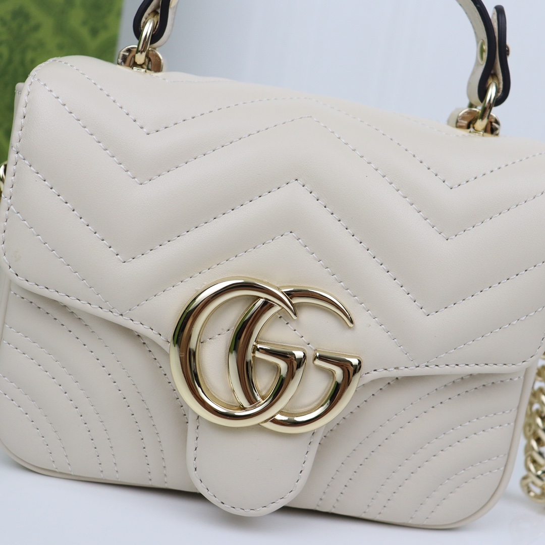 GUCCI Marmont Ivory Exquisite Hardware Shoulder Strap Mini Bag GUCCI Marmont Ivory Exquisite Hardware Shoulder Strap Mini Bag