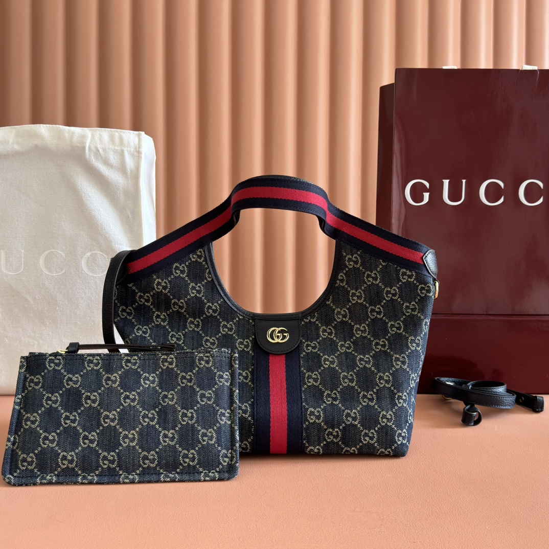 Gucci Ophidia GG Monogram Denim Tote Bag Gucci Ophidia GG Monogram Denim Tote Bag