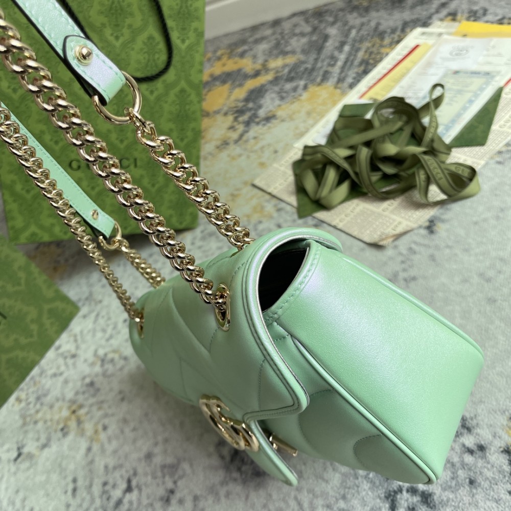 Gucci GG Marmont Mint Green Quilted Chain Bag Gucci GG Marmont Mint Green Quilted Chain Bag