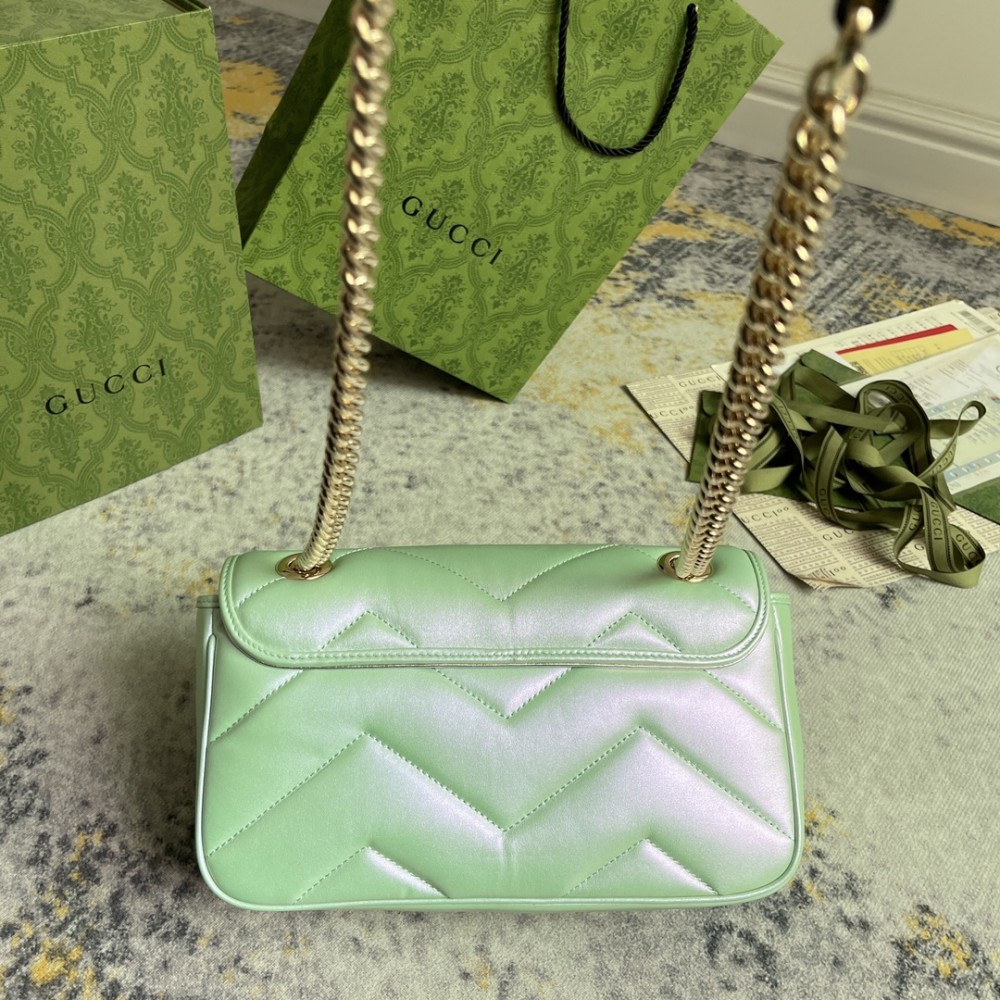 Gucci GG Marmont Mint Green Quilted Chain Bag Gucci GG Marmont Mint Green Quilted Chain Bag