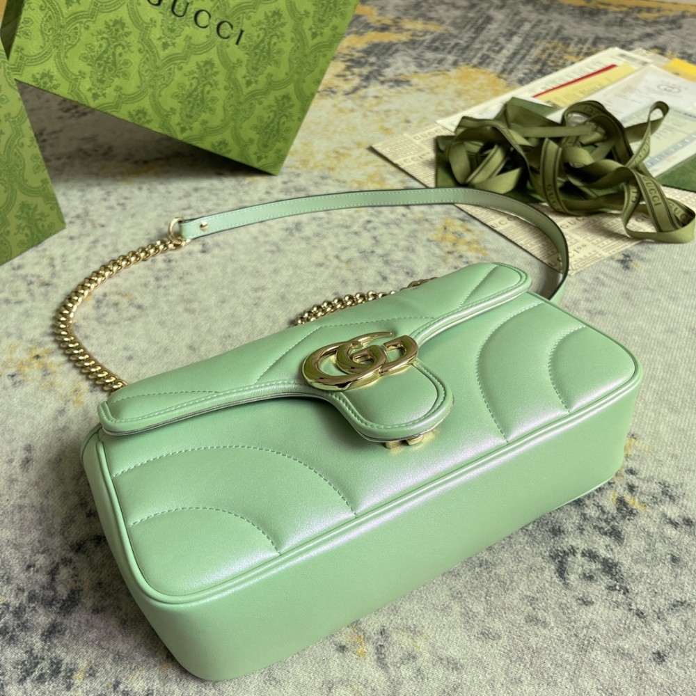 Gucci GG Marmont Mint Green Quilted Chain Bag Gucci GG Marmont Mint Green Quilted Chain Bag