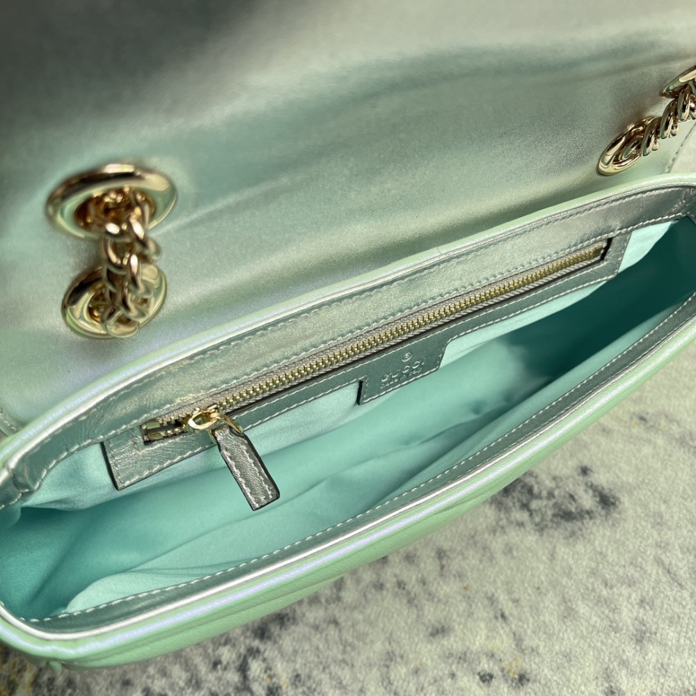 Gucci GG Marmont Mint Green Quilted Chain Bag Gucci GG Marmont Mint Green Quilted Chain Bag