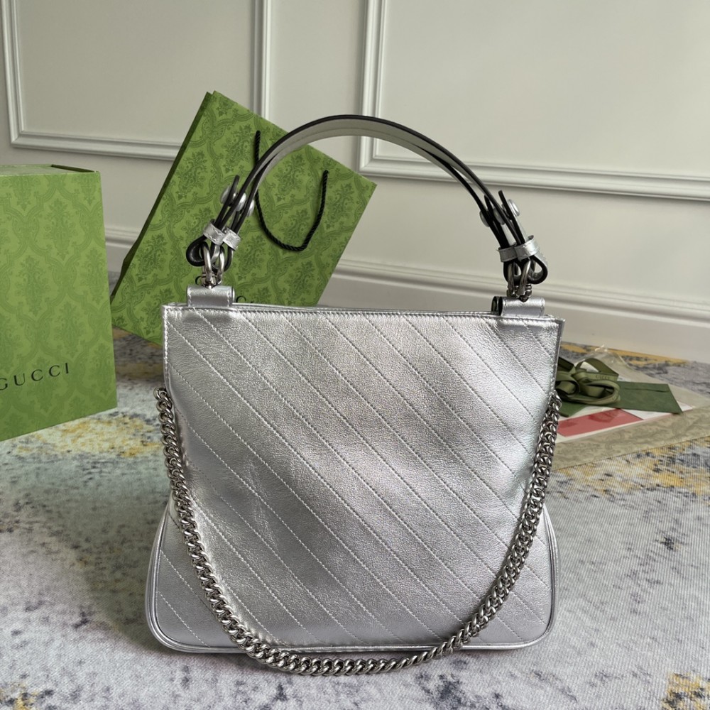 Gucci GG Marmont series silver handbag Gucci GG Marmont series silver handbag
