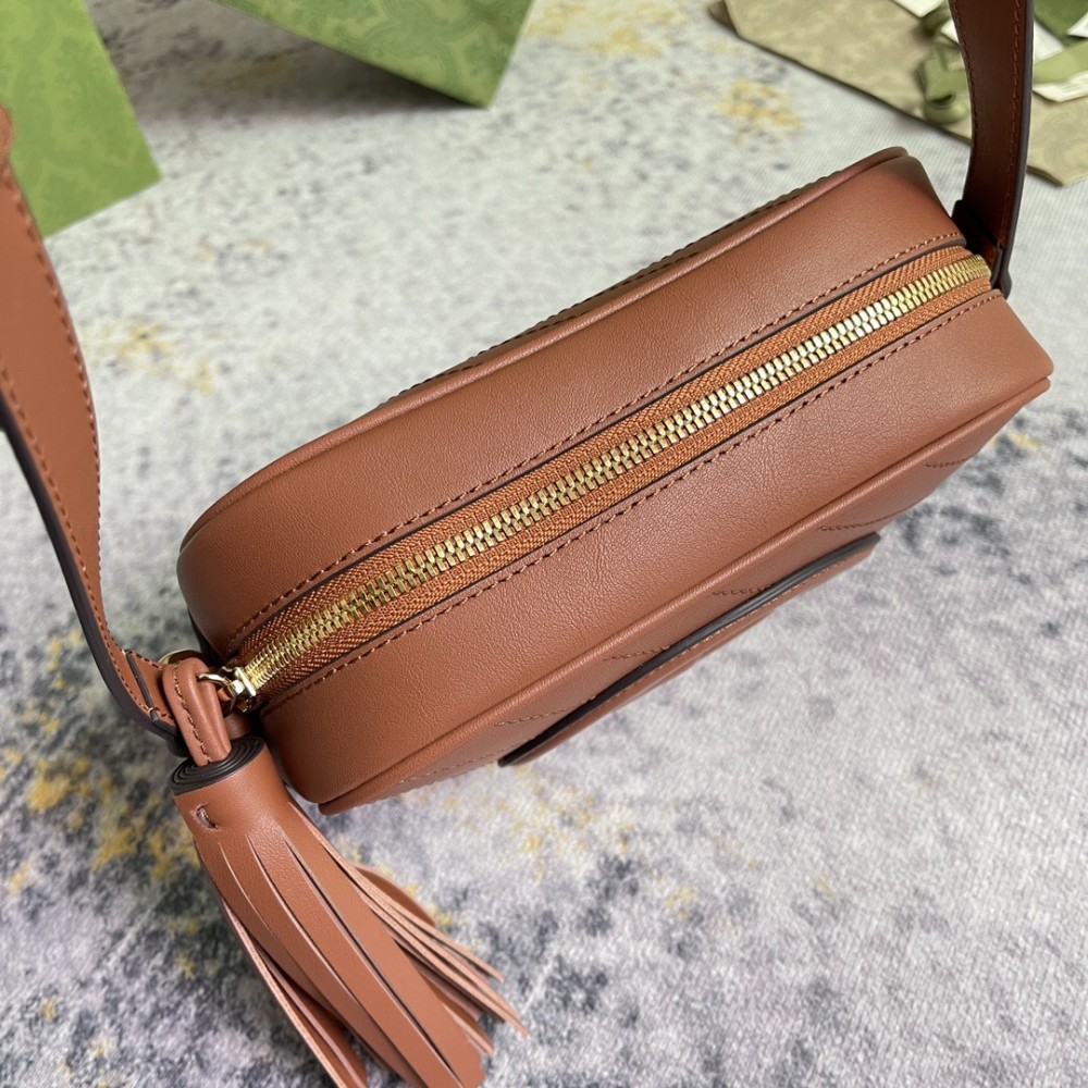 Gucci GG Marmont series brown quilted handbag crossbody bag Gucci GG Marmont series brown quilted handbag crossbody bag
