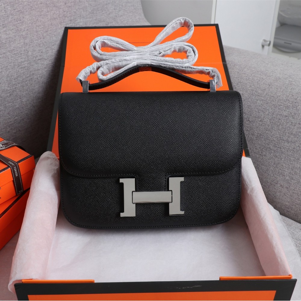 Hermès Constance 19 series exquisite hardware pure black leather bag Hermès Constance 19 series exquisite hardware pure black leather bag