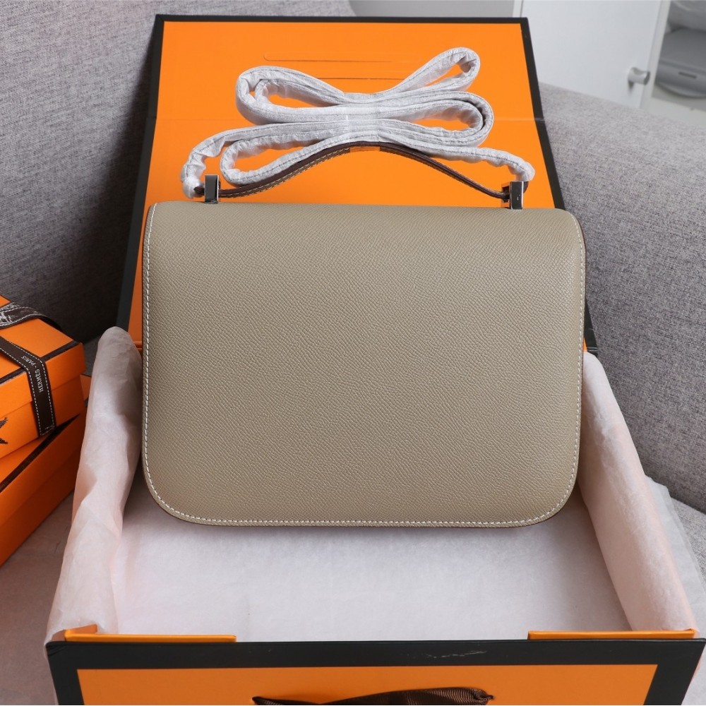 Hermès Constance 19 series exquisite hardware ceramic gray leather bag Hermès Constance 19 series exquisite hardware ceramic gray leather bag