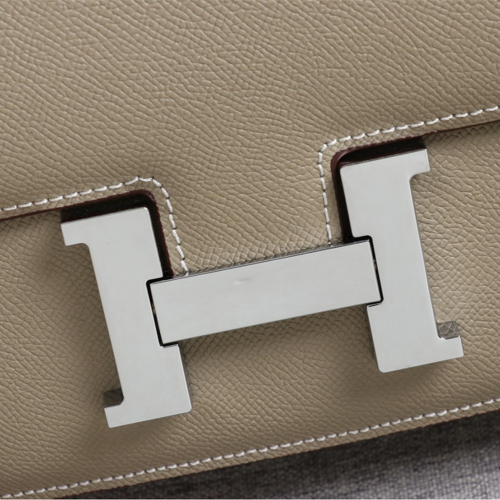 Hermès Constance 19 series exquisite hardware ceramic gray leather bag Hermès Constance 19 series exquisite hardware ceramic gray leather bag