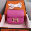 Hermès Constance 19 series exquisite hardware bright pink leather bag Hermès Constance 19 series exquisite hardware bright pink leather bag