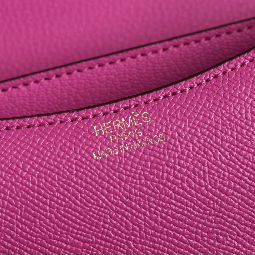 Hermès Constance 19 series exquisite hardware bright pink leather bag Hermès Constance 19 series exquisite hardware bright pink leather bag