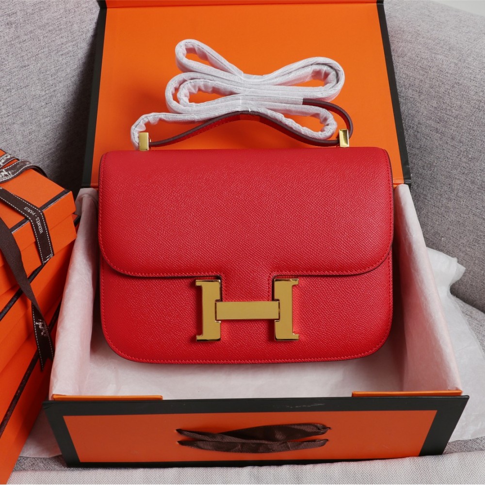 Hermès Constance 19 series exquisite hardware red leather bag Hermès Constance 19 series exquisite hardware red leather bag