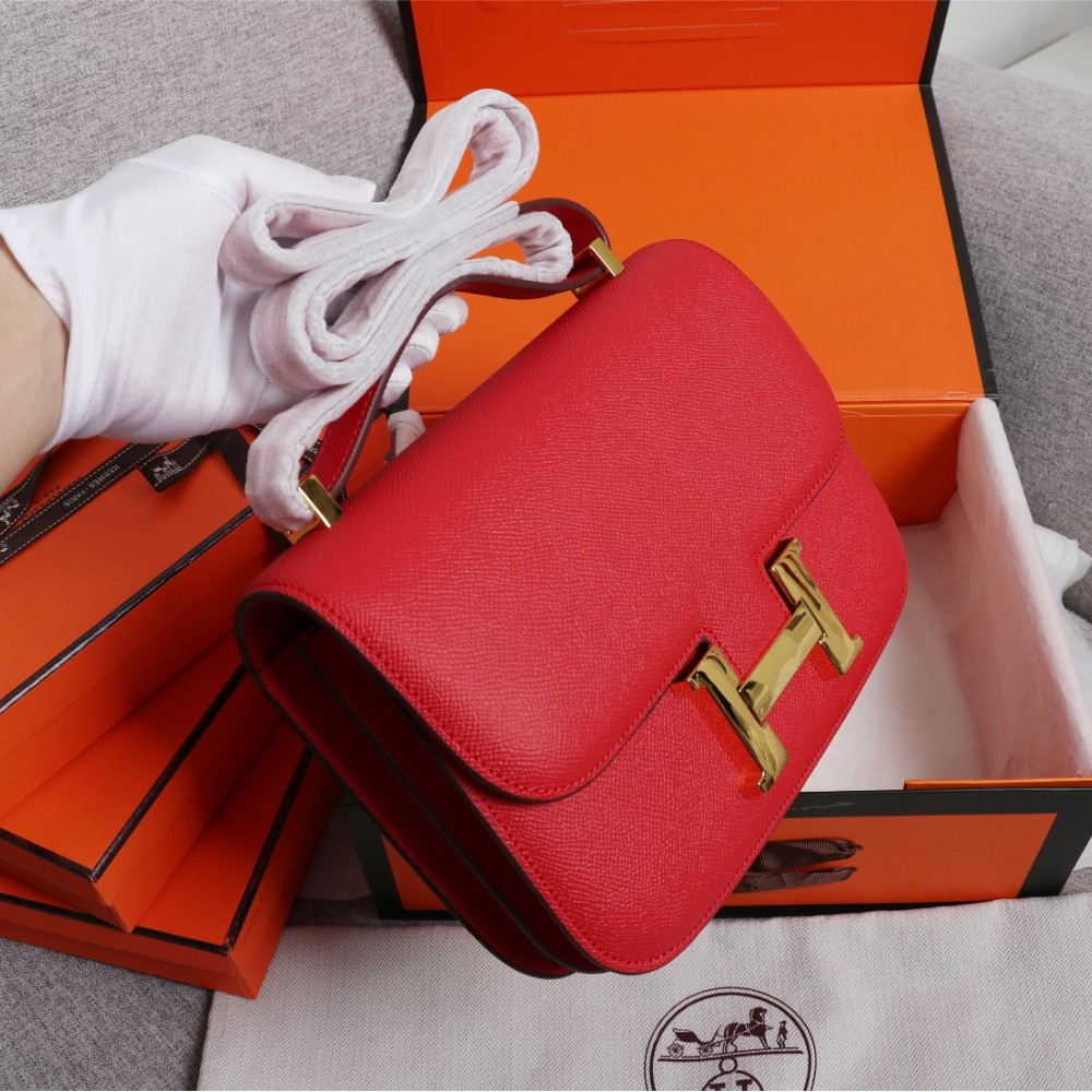 Hermès Constance 19 series exquisite hardware red leather bag Hermès Constance 19 series exquisite hardware red leather bag