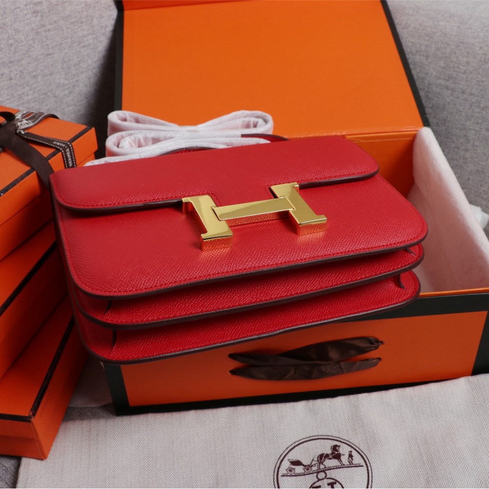 Hermès Constance 19 series exquisite hardware red leather bag Hermès Constance 19 series exquisite hardware red leather bag