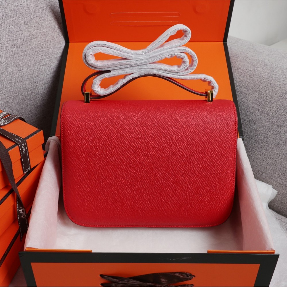 Hermès Constance 19 series exquisite hardware red leather bag Hermès Constance 19 series exquisite hardware red leather bag